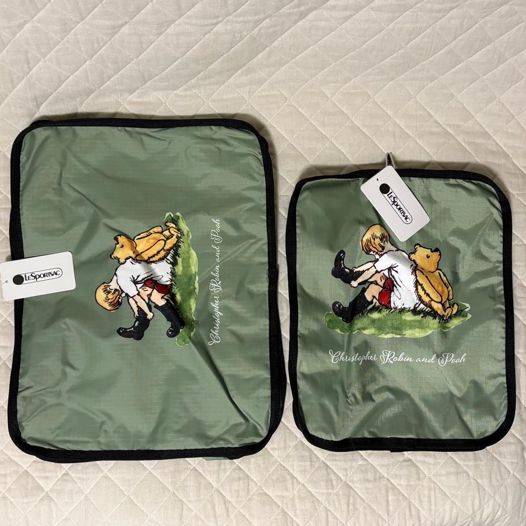 【新品タグ付】レスポートサック くまのプーさん パッキングポーチ 2点セット