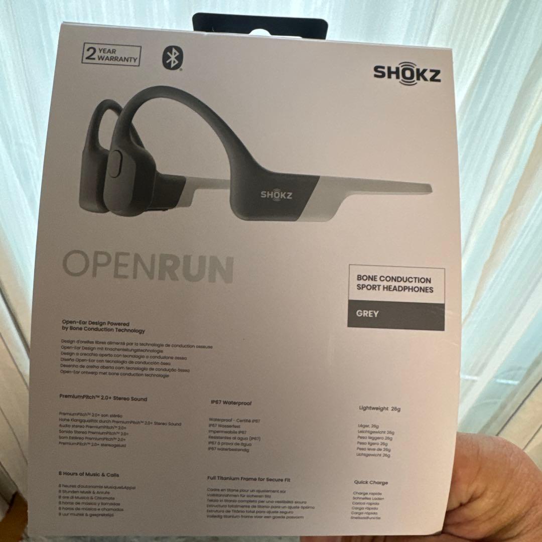 SHOKZ OPENRUN 骨伝導イヤホン グレー 付属品あり ショックス