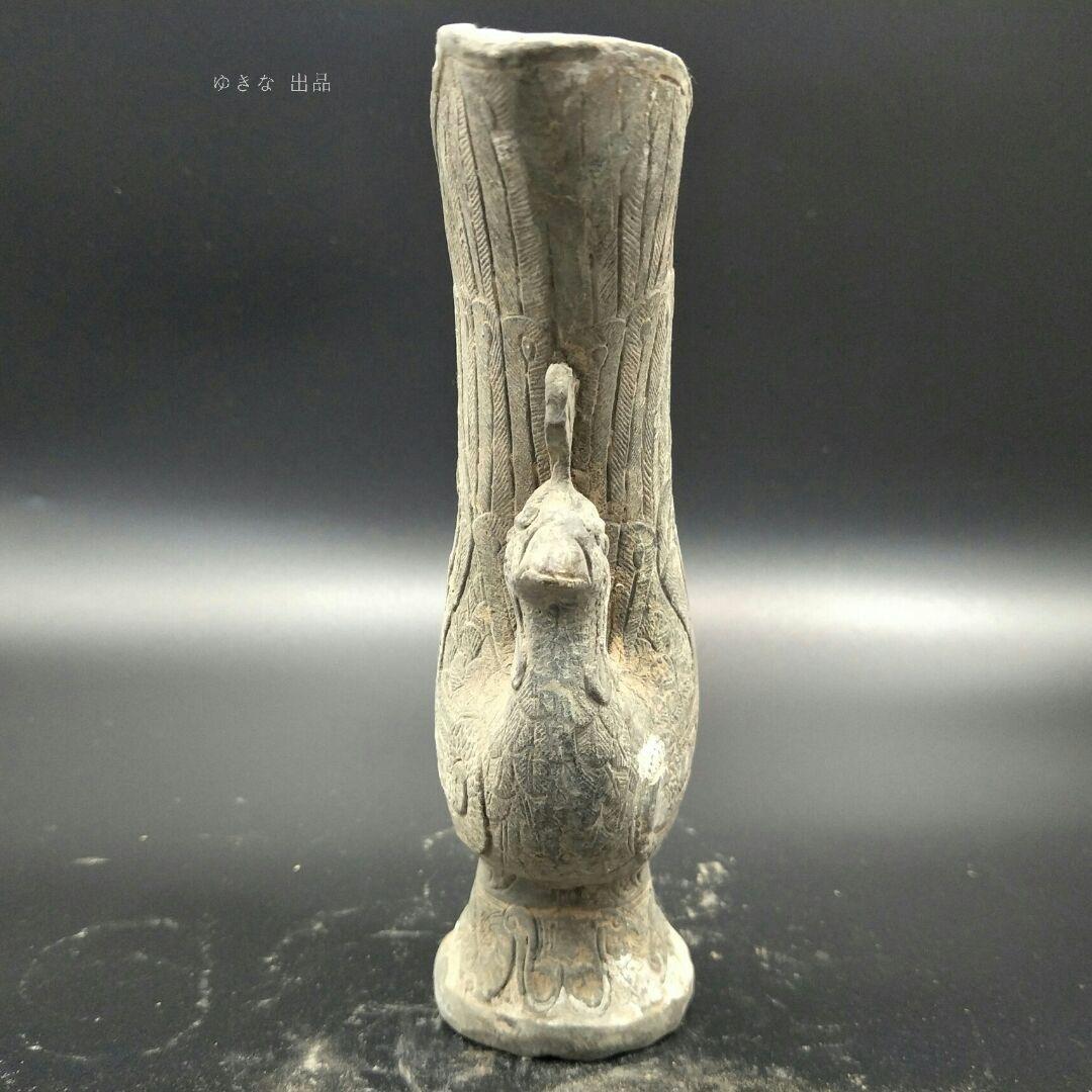 古玩工芸品銅器鳳舞九日間酒樽に置物をします