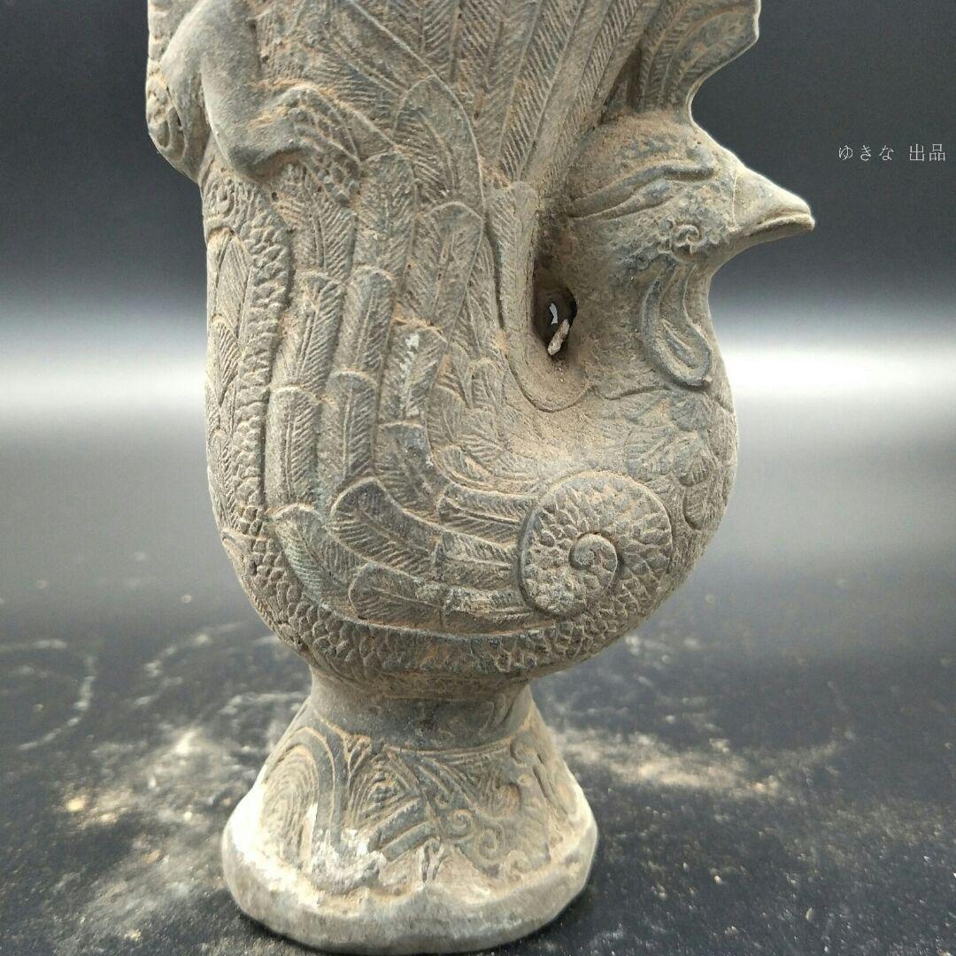 古玩工芸品銅器鳳舞九日間酒樽に置物をします