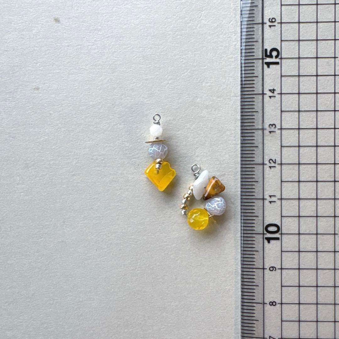 no.077 菜の花yellowとクラックメノウ　一点物