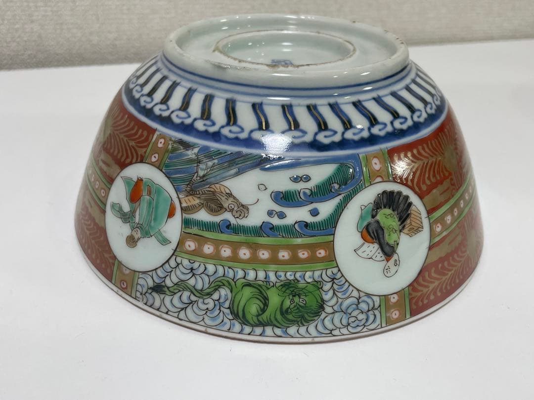 【現状品】古伊万里有田焼 金彩 色絵 朱絵 五彩錦手 菓子器 割烹 懐石 2個