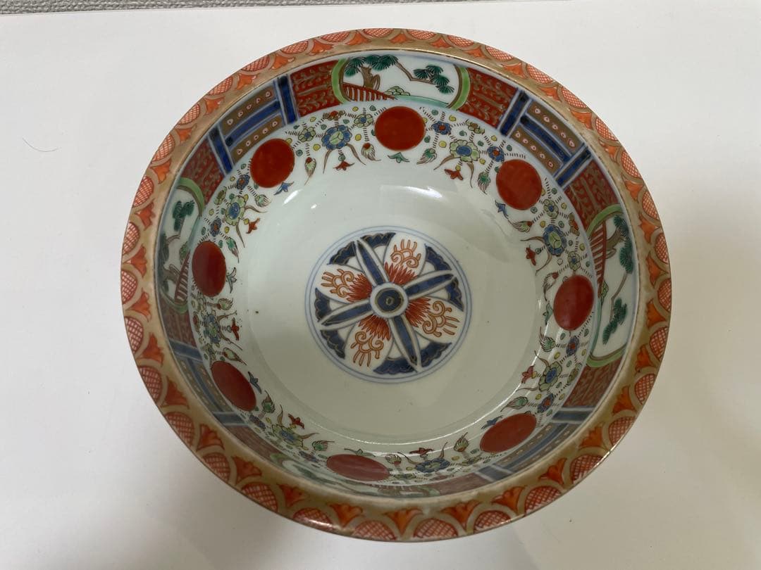 【現状品】古伊万里有田焼 金彩 色絵 朱絵 五彩錦手 菓子器 割烹 懐石 2個