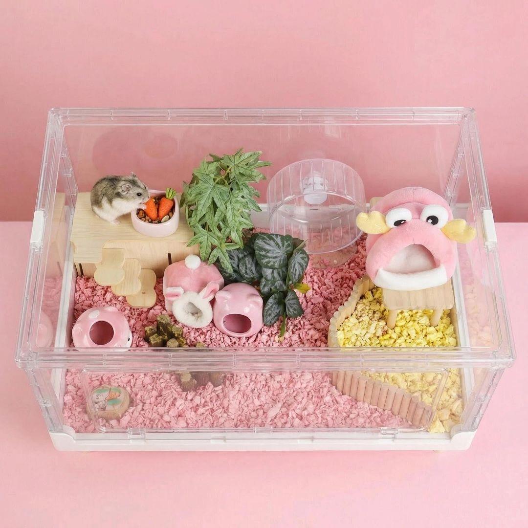 透明大型アクリルケージ ハムスター / モルモット / 小動物用