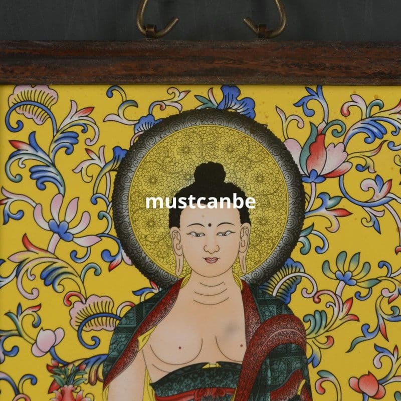 景徳鎮 陶板画 タンカ仏像 装飾品 工芸品 置物