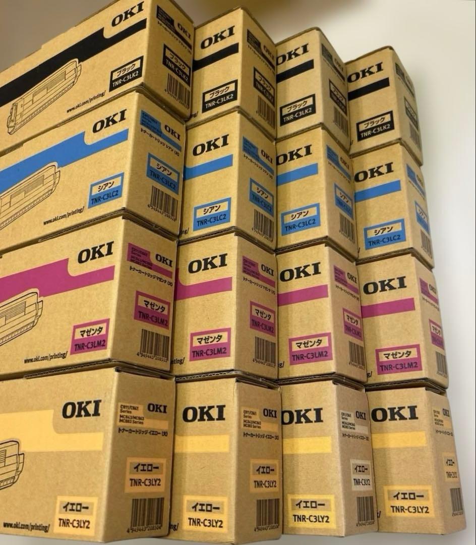 【未使用・全色大容量】OKI TNR-C3Lトナーカートリッジ4色セット×4