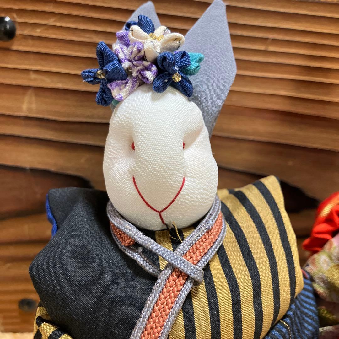 ハンドメイド お雛様 和風ウサギ人形 2体セット