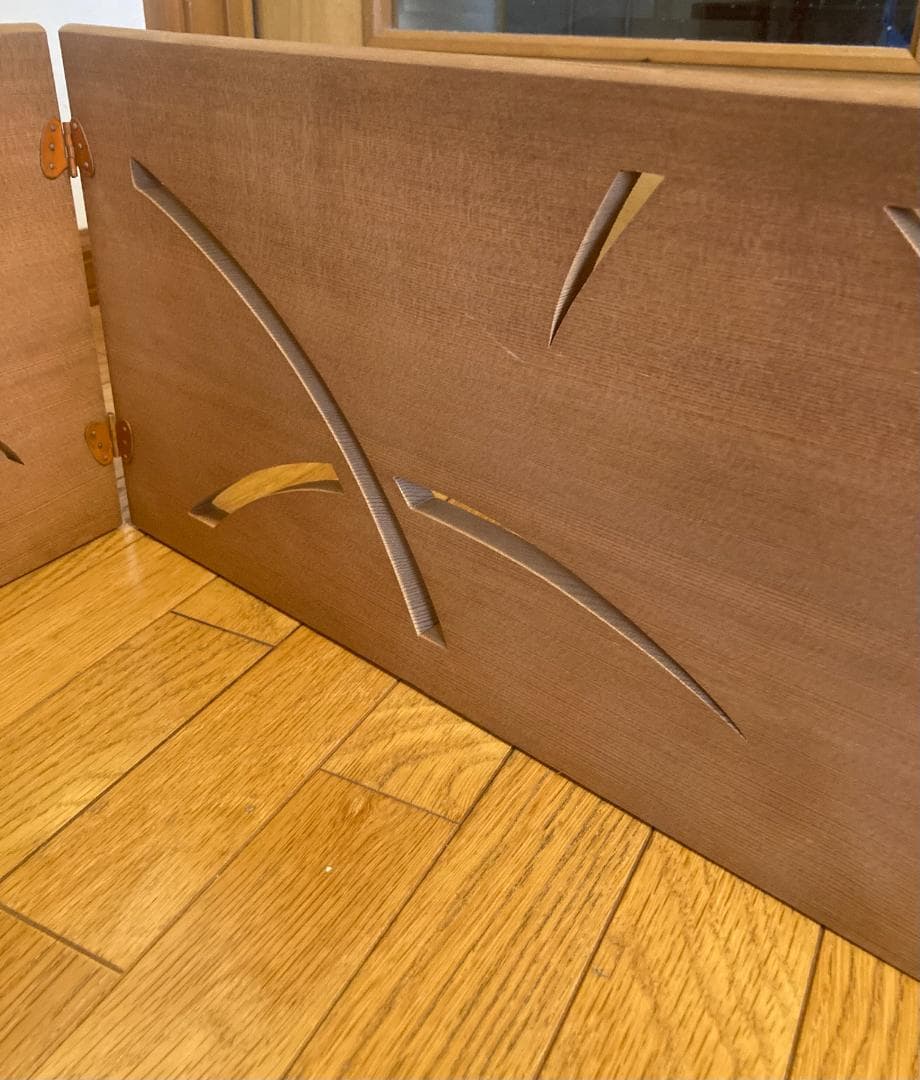 風炉先屏風　葦透かし　早苗透かし　木製　玄々斎好み　茶道具　紙箱