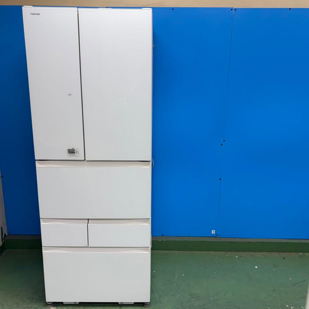 901なんでも入る500L強　大型冷蔵庫　6ドア　自動製氷観音開き　ガラストップ