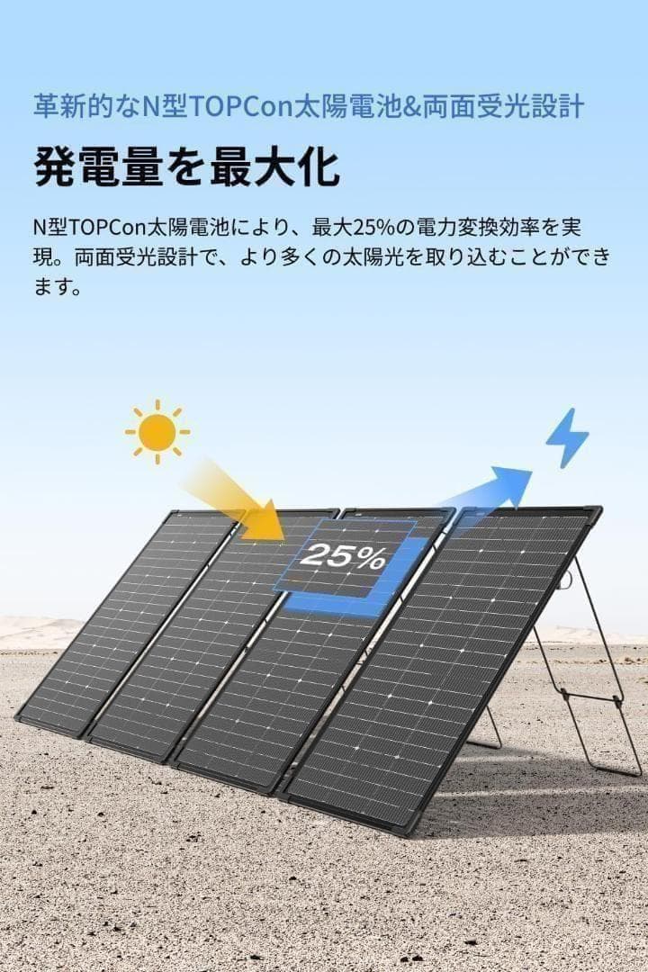 EcoFlow 125W 両面ソーラーパネル ２枚セット