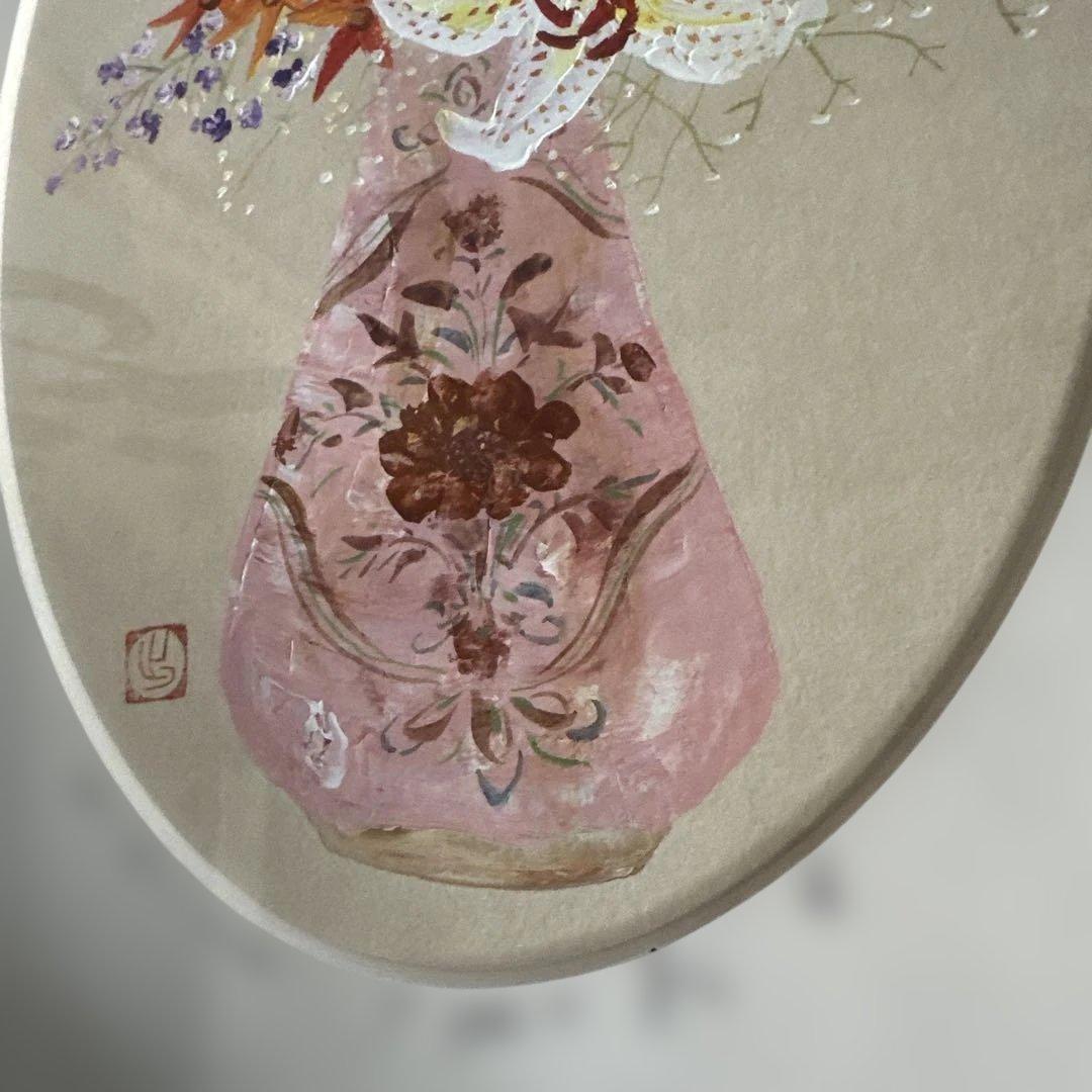 瞬間的お値下げ❣️ヴィンテージ　　花瓶とお花のアクリル画
