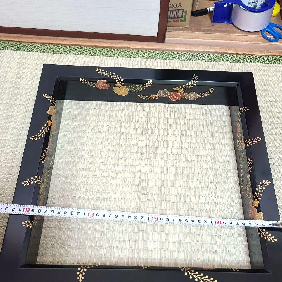 炉縁　塗師哲山作　踊桐蒔絵　茶道