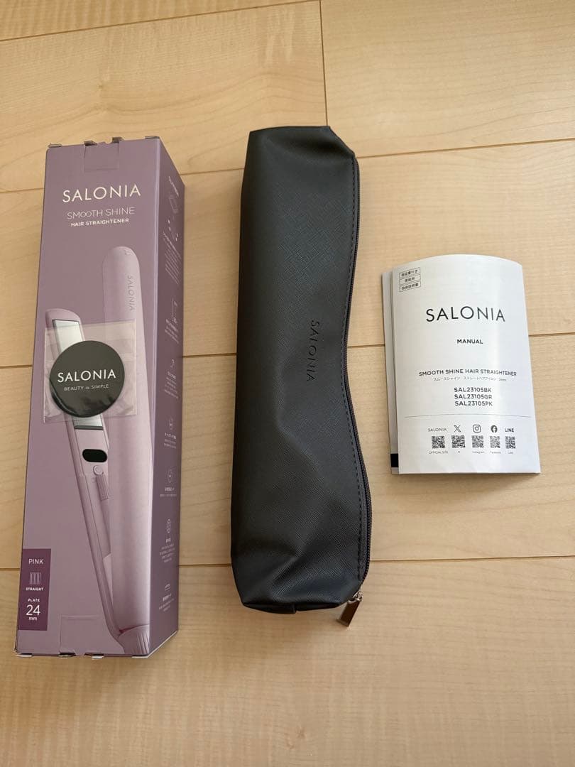 SALONIA ストレートヘアアイロン ピンク 24mm