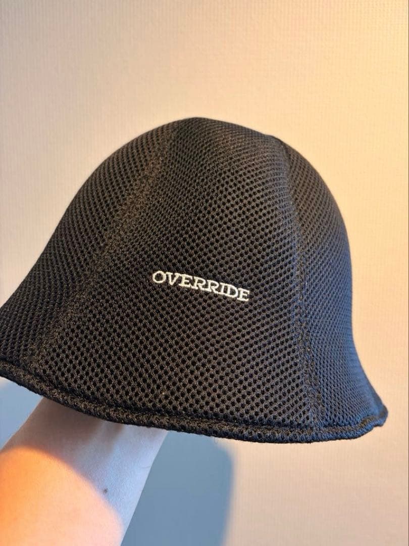 NF x OVERRIDE サウナハット 黒 メッシュ