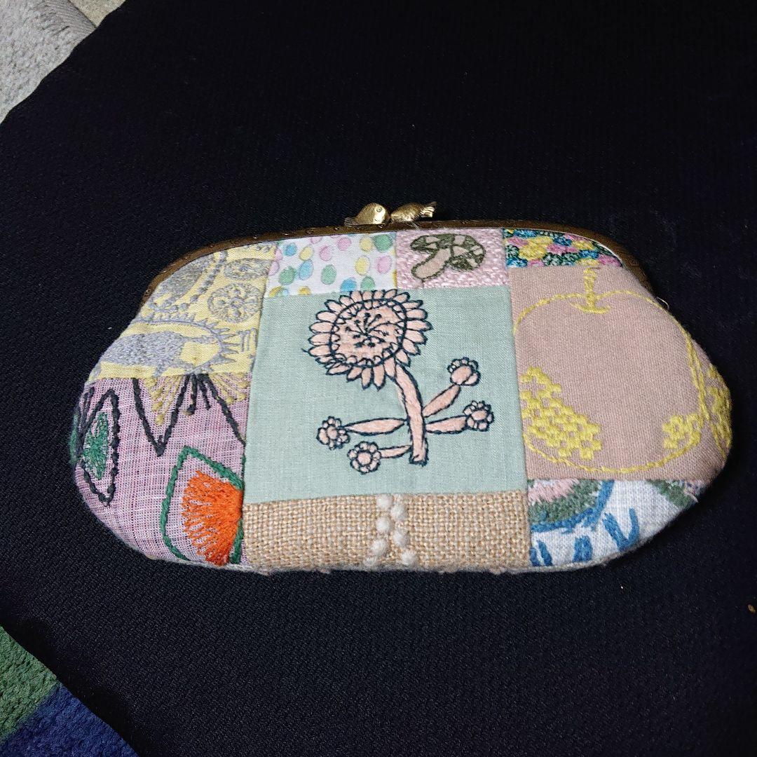 ミナペルホネンhandmade パッチワークがま口ポーチ　財布　通帳入　マルチ
