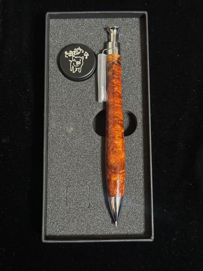 こぶた工房 シャープペンシル 極上花梨瘤 紅白 0.5mm