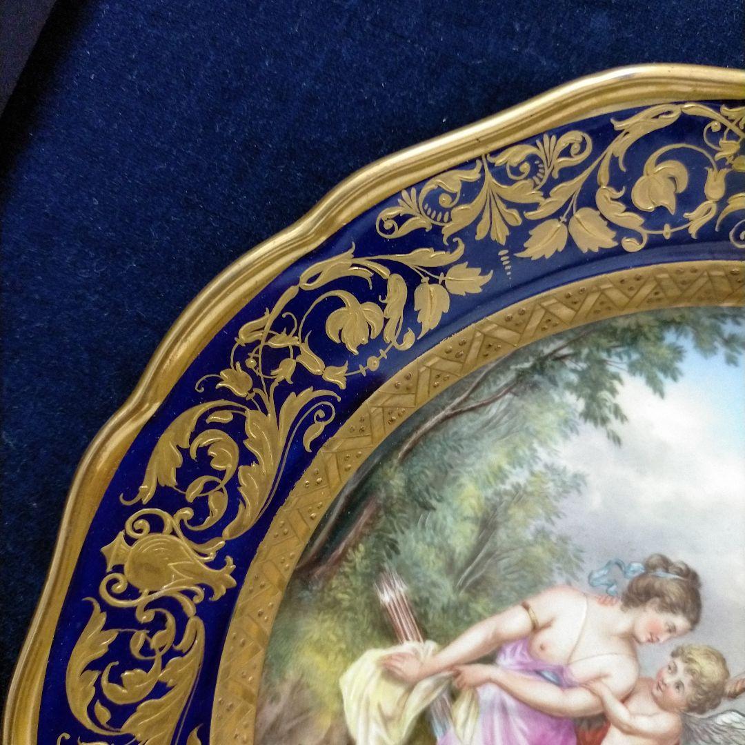 MEISSEN ボタン剣 飾り皿 プレート 天使