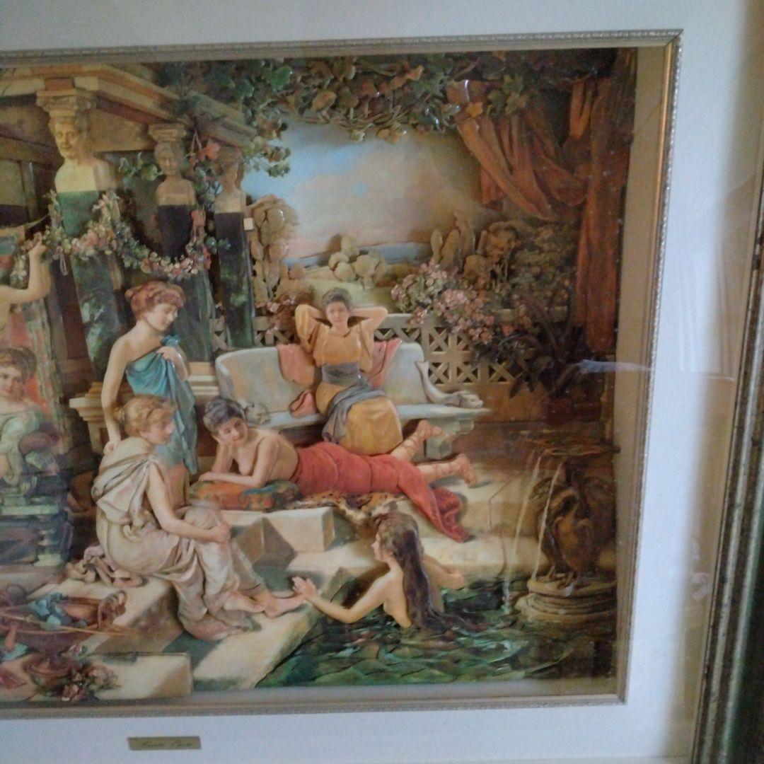 シャドーボックス古代ローマの風景 立体絵画 木製フレーム付き