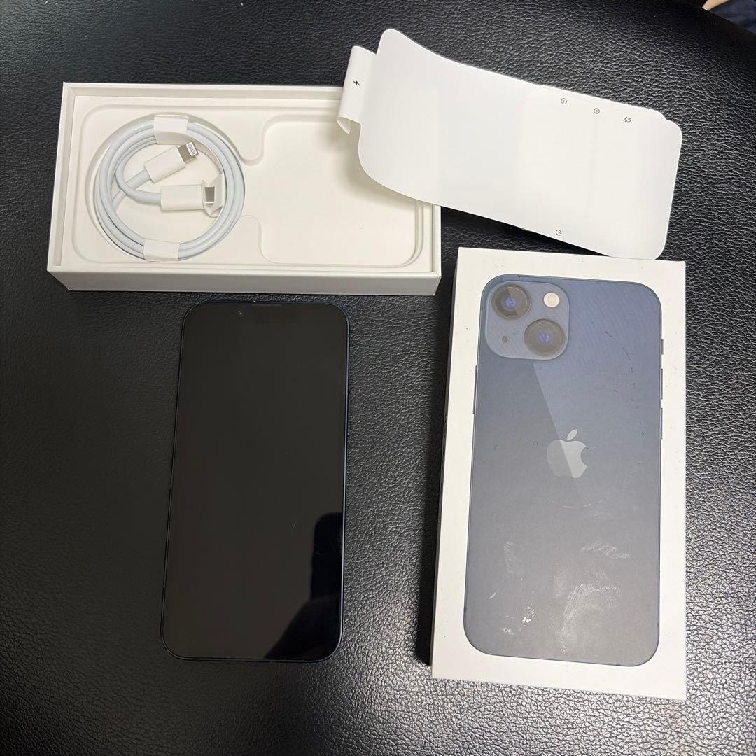 iPhone13mini ミッドナイト 128GB 背面割れあり、動作問題無し