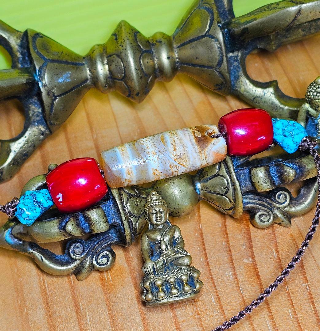 約1000年前‼️dZi beads 線天珠 チョンジー ネックレス