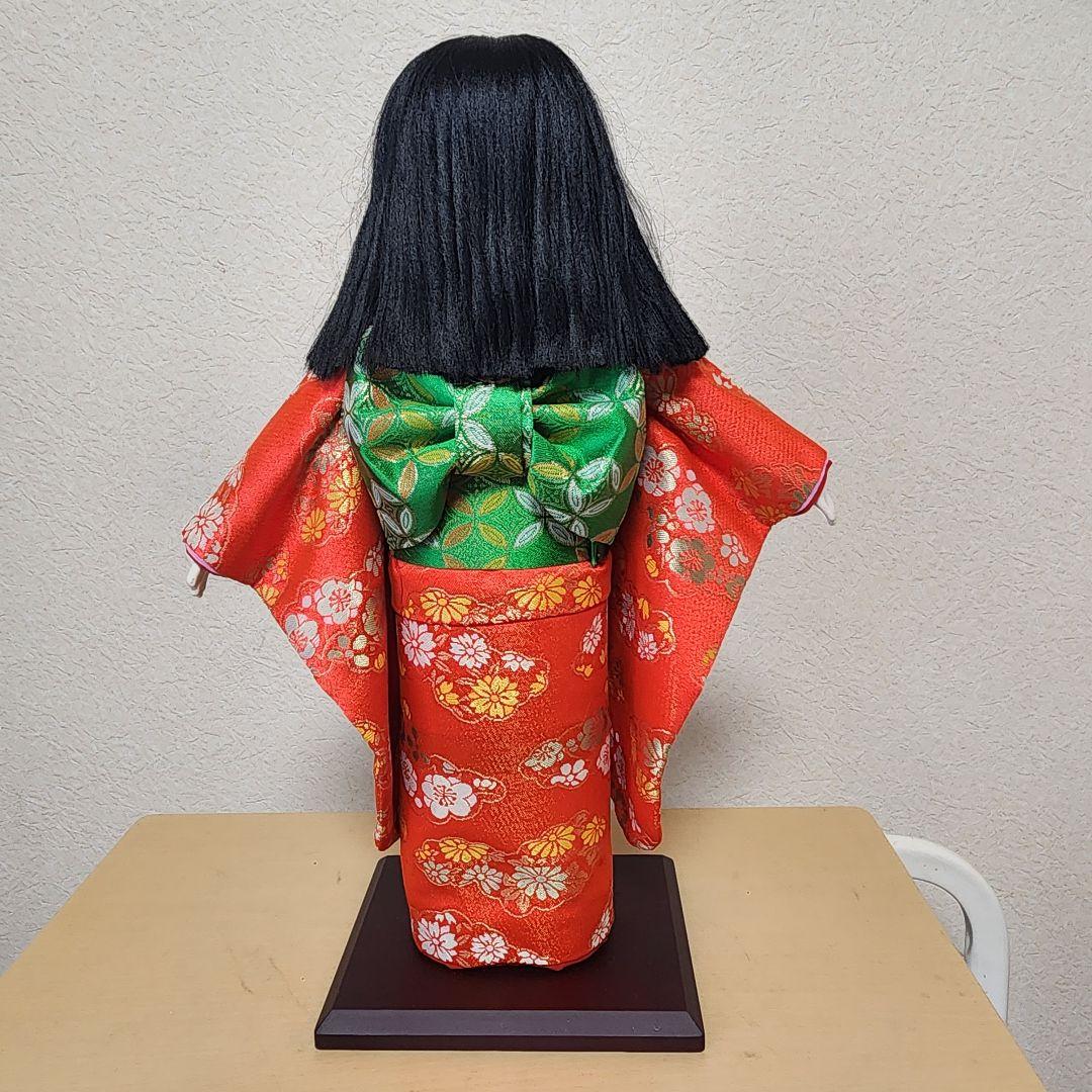 市松人形 紫峰作 約45cm 上金欄 下ぶくれ 正絹着物 女の子 昭和レトロ