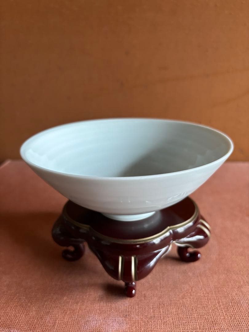 日本人初大英博物館個展鬼才澤田痴陶人作白磁線刻夏平茶碗　検一晃　珀子