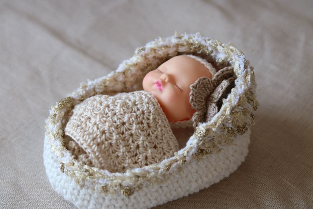 ハンドメイド スリーピングベイビー ナチュラルフラワー