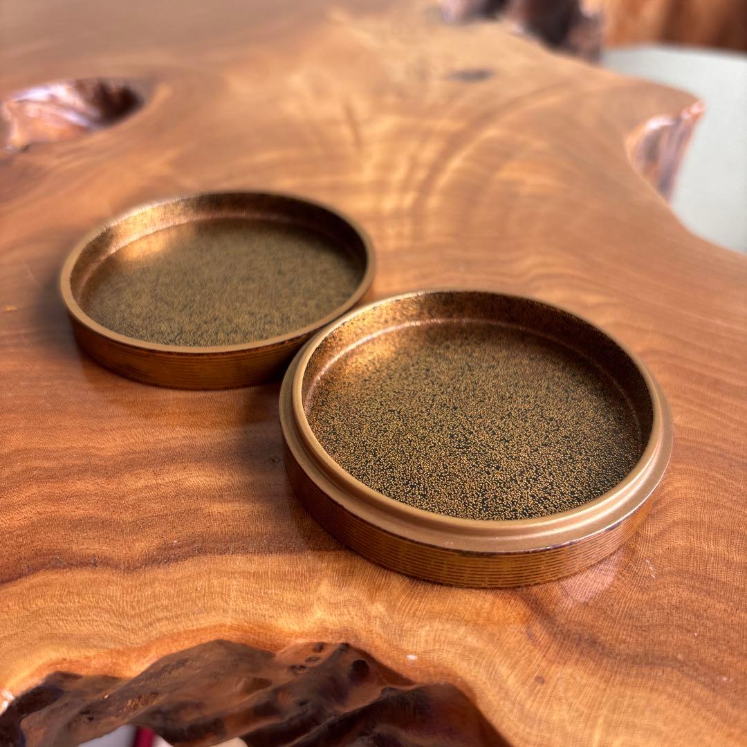 木地象嵌 一文字香合 紅葉文 作家物 茶道具 共箱