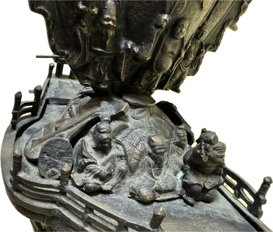 高岡銅器　照雲作　七福神宝船・唐銅製