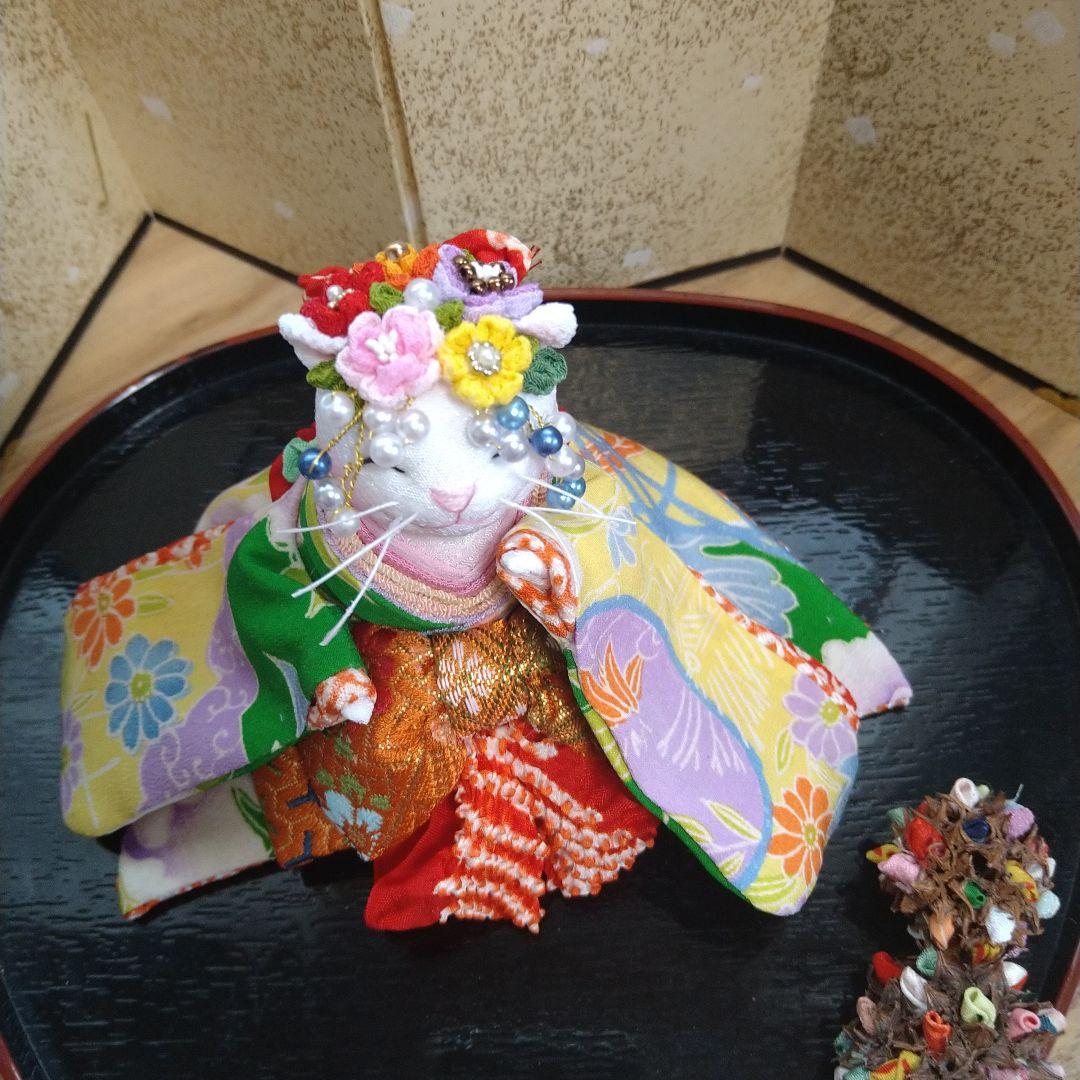 ちりめん細工招き猫さん
