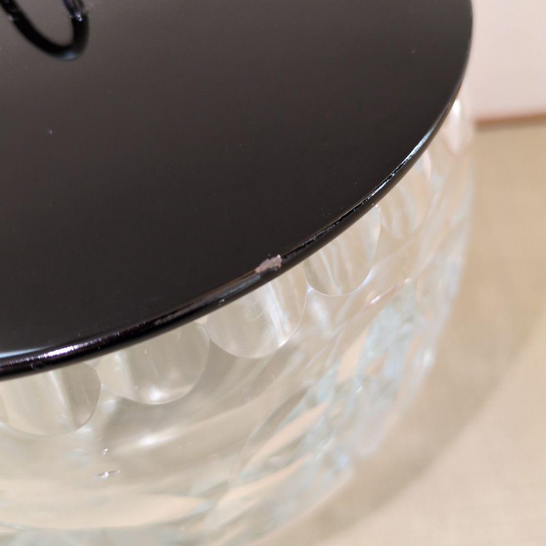茶道具　ガラス水指　 葉模様