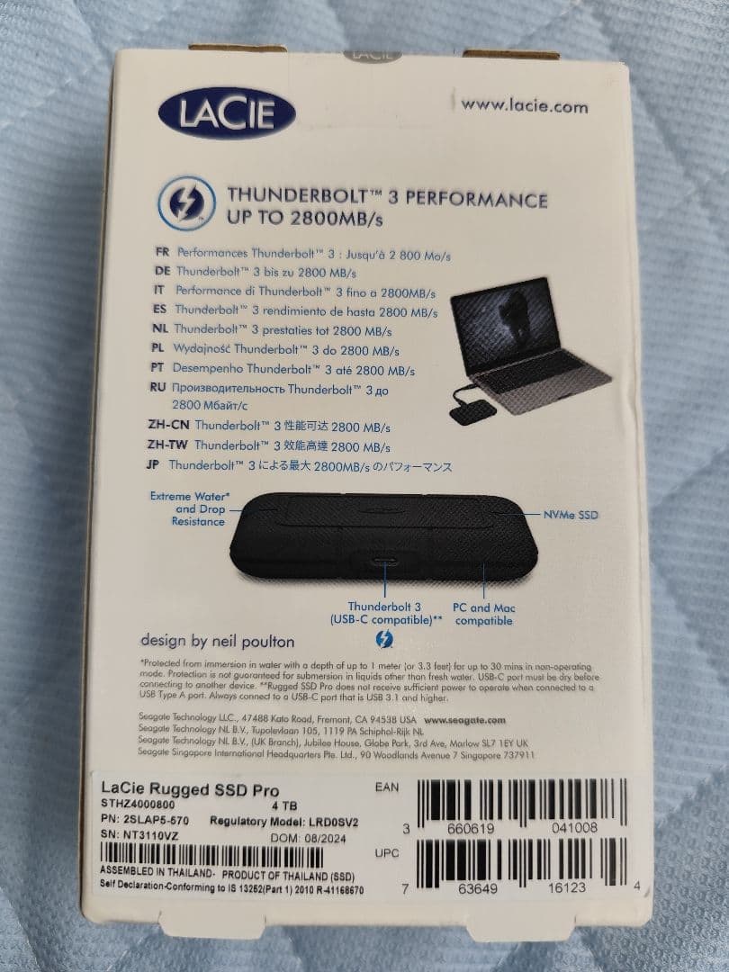 LaCie ポータブルSSD 4TB　STHZ4000800
