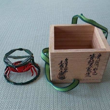 A 7 唐銅彩色・笹蟹蓋置 ( 新品未使用品 )