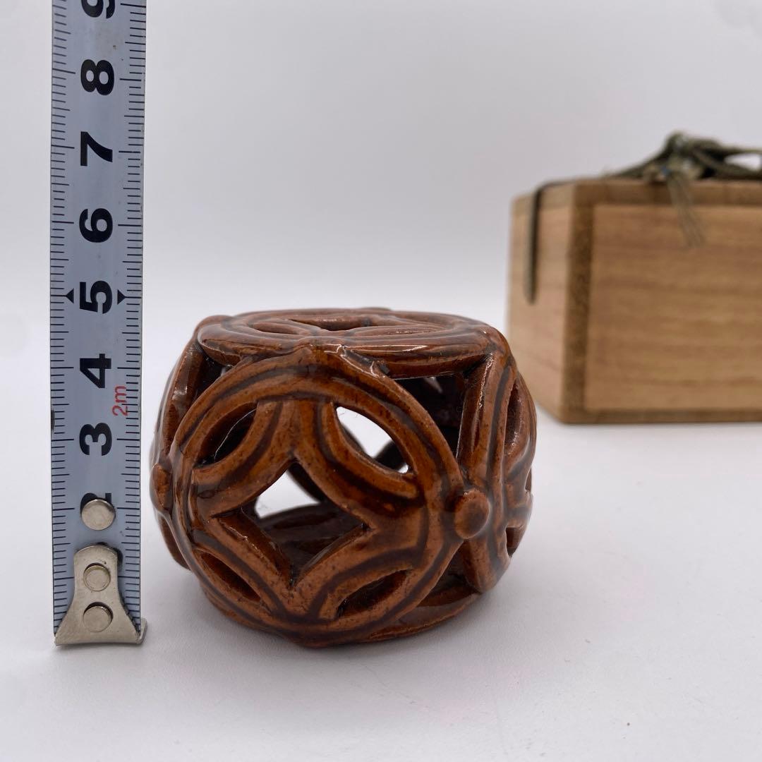503　蓋置　七宝透　大樋　木村正樹作　茶道具　茶道　古物　大樋焼
