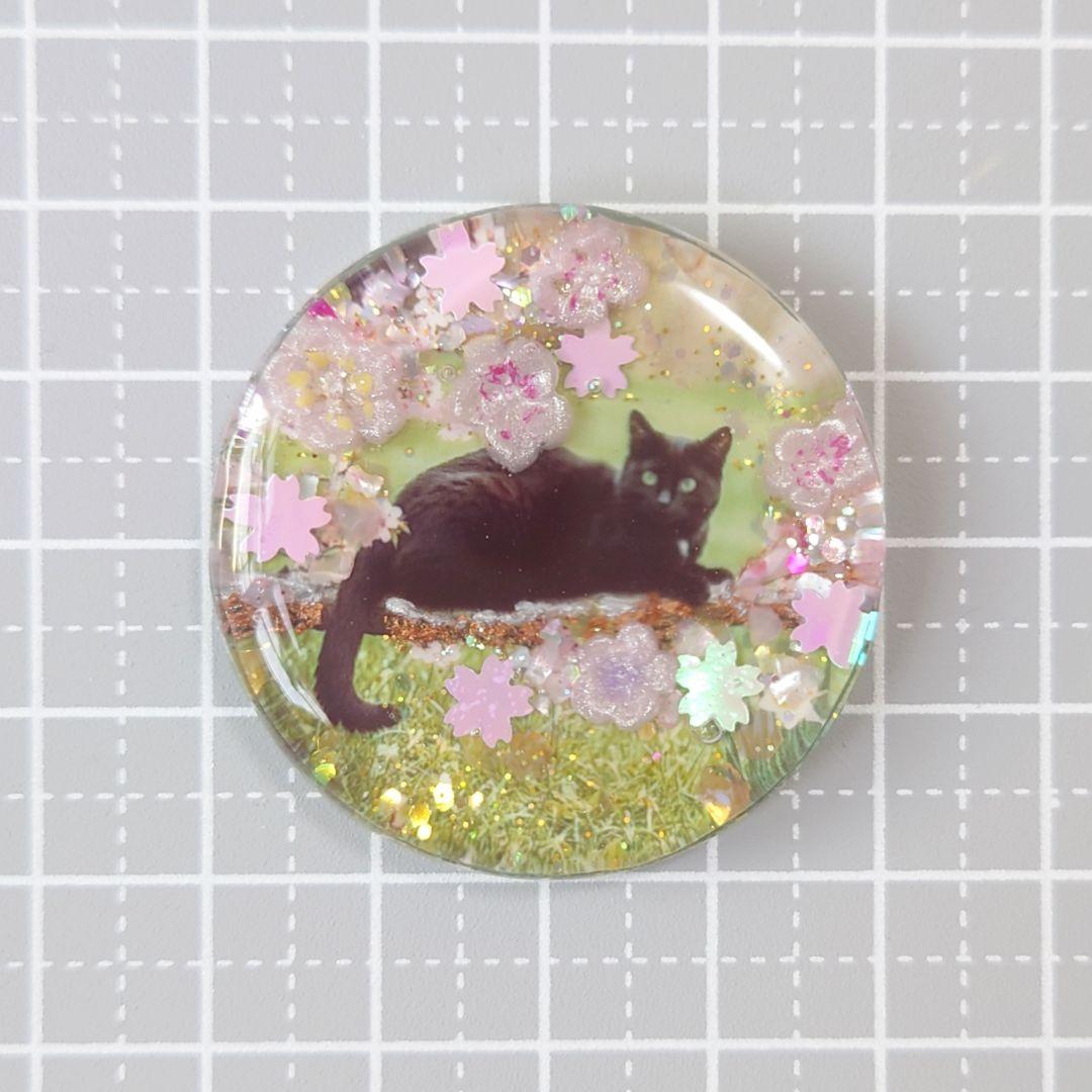 レジン　猫　ヘアゴム　ブローチ　ポニーフック　No.539