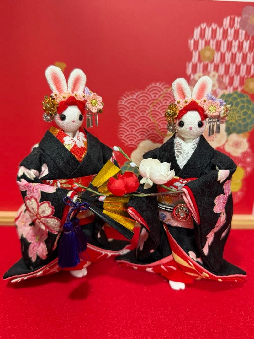 創作ちりめんうさぎ人形　初春　舞妓さん