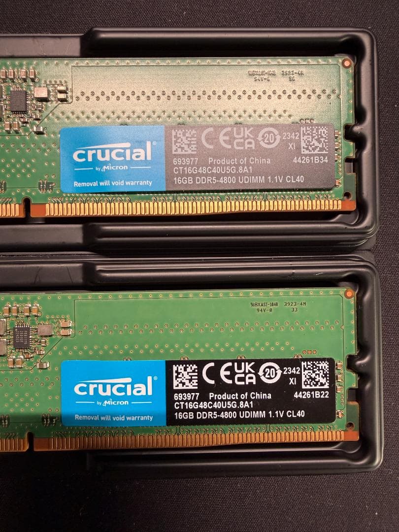 crucial 16GB×2枚（32GB） DDR5 4800MHz