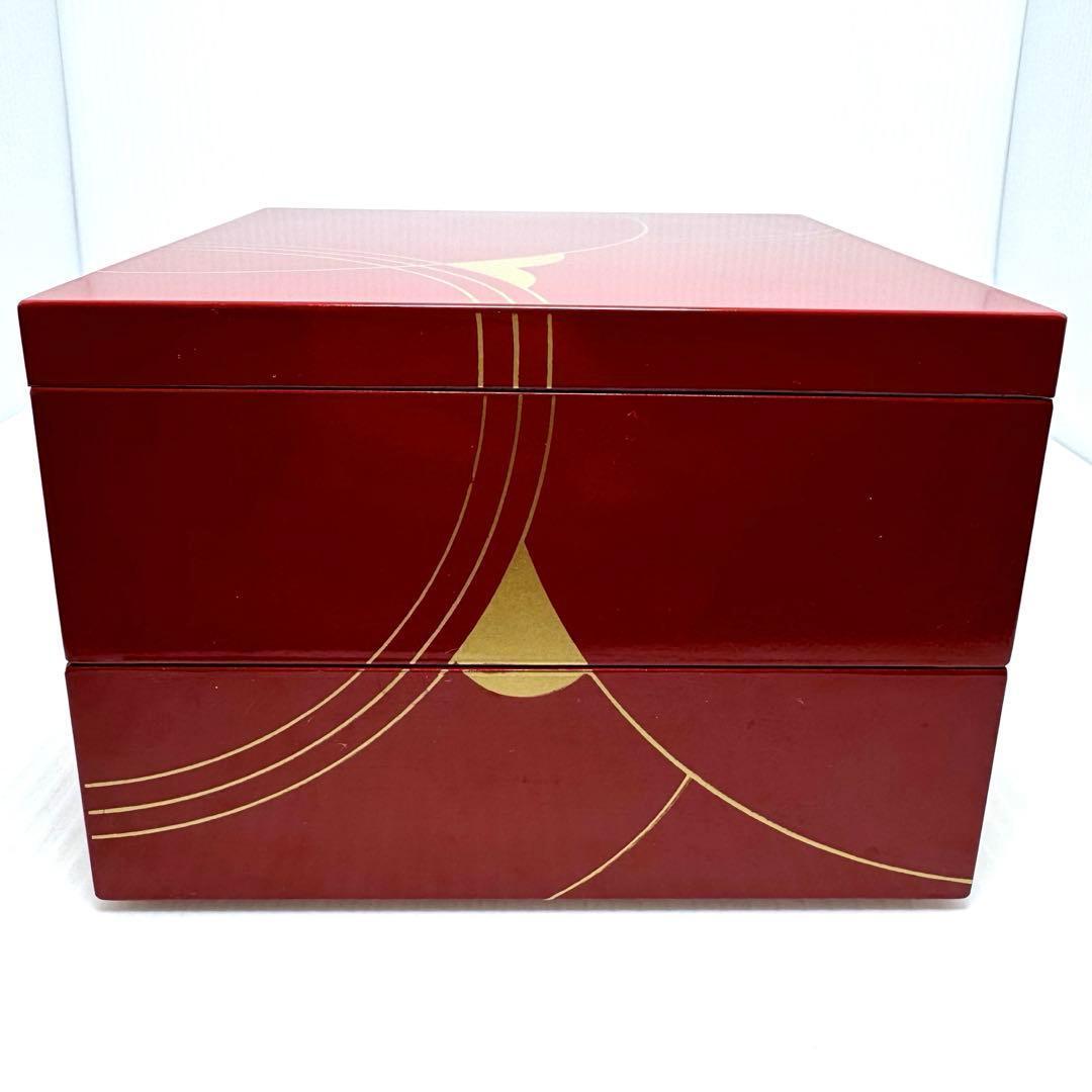 未使用 たち吉 アダム&イブ お重 重箱 二段重 共箱 パーティーセット 漆