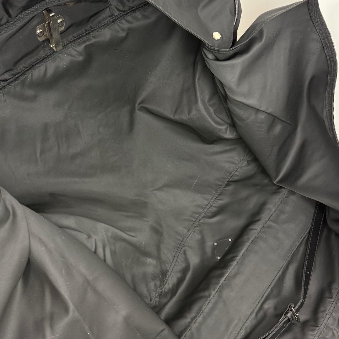 【付属あり/近現行】極美品 プラダ ガーメントバッグ ショルダー付 三角ロゴ 黒