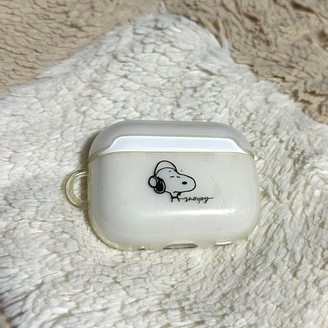 AirPods Pro純正ケース＋スヌーピー透明カバーセット 保護カバー付き
