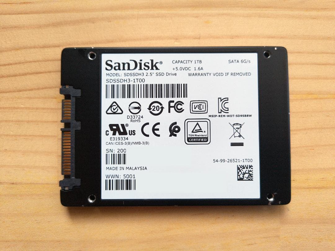 内蔵型SSD SanDisk Ultra 3D SSD 1TB SATA 6Gb/s
