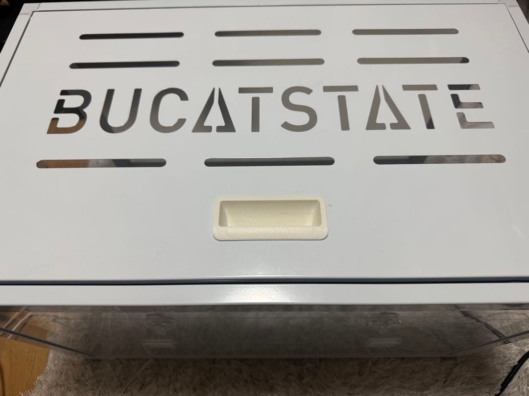 BUCATSTATEケージ ホワイト65cm幅2台スタック キャスター付きセット
