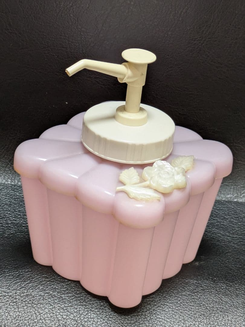 ビンテージ ピンク 花柄 化粧品容器 3点セット