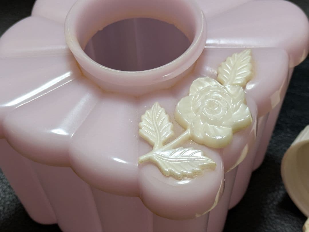 ビンテージ ピンク 花柄 化粧品容器 3点セット
