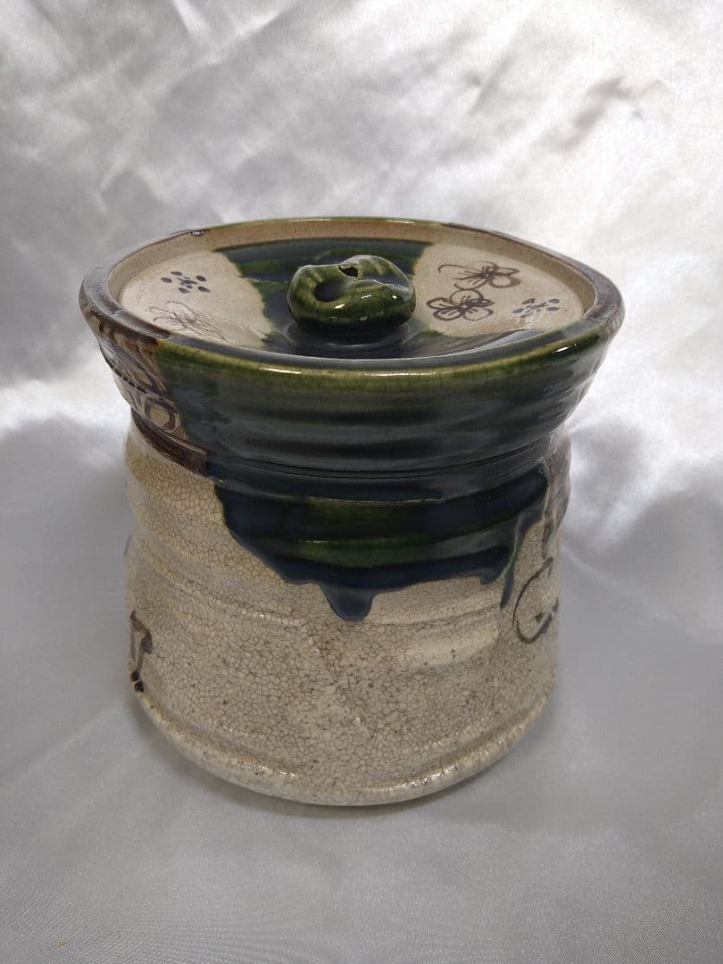 山口錠鉄 織部焼 赤津焼 水指 水差 茶道具 美品