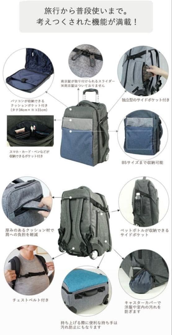 モアエルグ 3WAY リュックキャリー Mサイズ 機内持込可 MOIERG