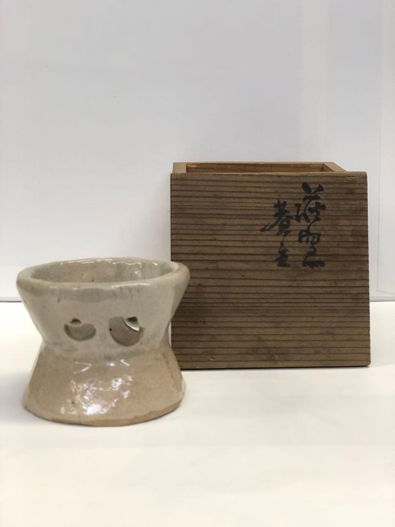 萩焼 九世三輪雪堂　古龜　茶道具　蓋置物　骨董品　古物　古陶器　共箱付き