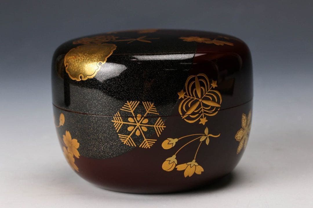 【佳香】一后一兆 至高の作 雪月花蒔絵棗 内金梨子地 螺鈿 共箱 共布栞本物保証