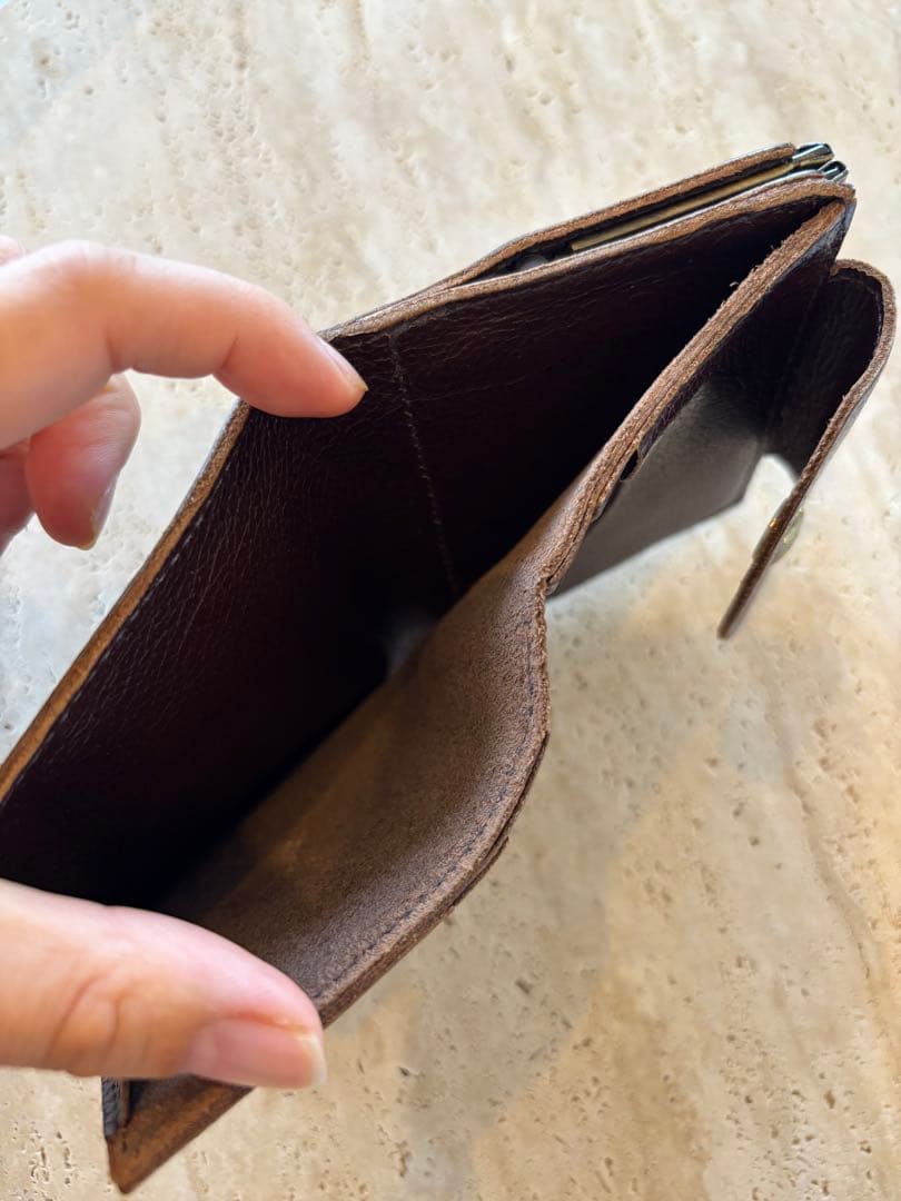 IL BISONTE がま口折財布　ブラウン
