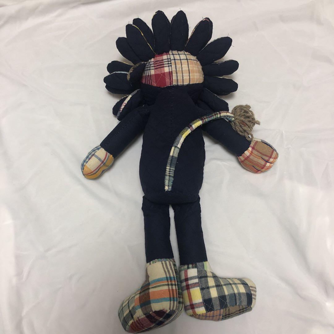 ハンドメイド 手作り ライオン 人形 ネイビー